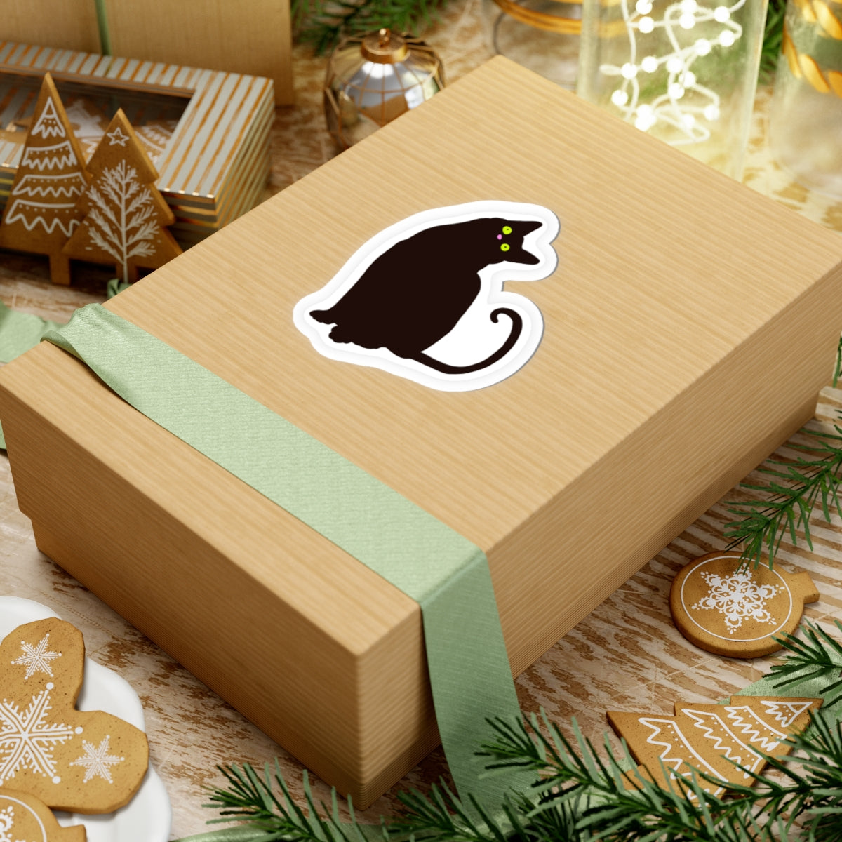 NO THOUGHTS, ONLY MAYHEM — Kiss-Cut Sticker | Funny Cat Vinyl